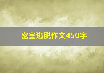 密室逃脱作文450字