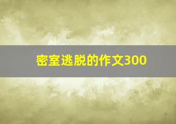 密室逃脱的作文300