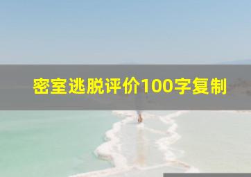 密室逃脱评价100字复制