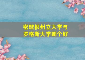 密歇根州立大学与罗格斯大学哪个好