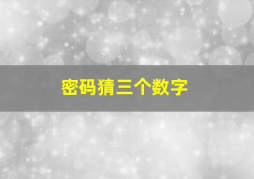 密码猜三个数字