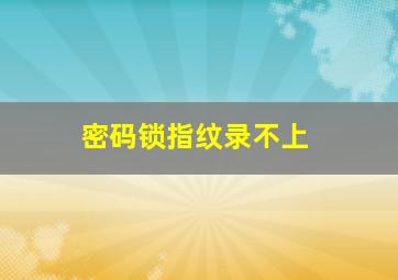 密码锁指纹录不上