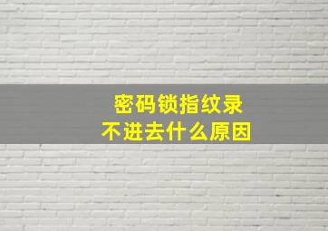 密码锁指纹录不进去什么原因