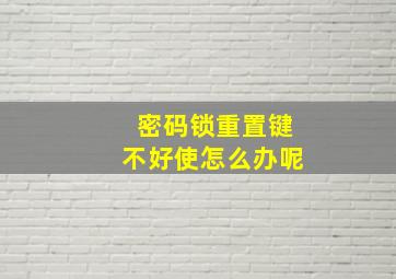 密码锁重置键不好使怎么办呢