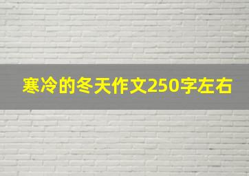 寒冷的冬天作文250字左右