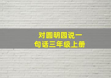 对圆明园说一句话三年级上册