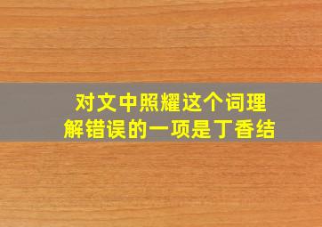 对文中照耀这个词理解错误的一项是丁香结