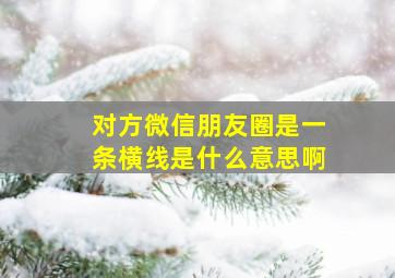 对方微信朋友圈是一条横线是什么意思啊