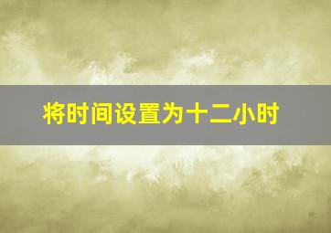 将时间设置为十二小时