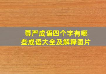 尊严成语四个字有哪些成语大全及解释图片