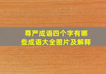 尊严成语四个字有哪些成语大全图片及解释