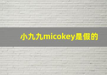 小九九micokey是假的