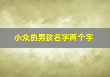 小众的男孩名字两个字