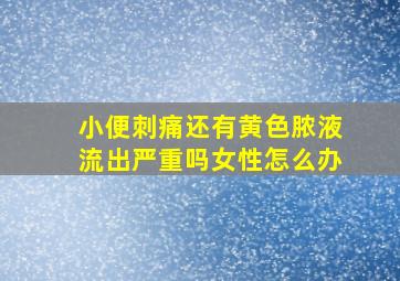 小便刺痛还有黄色脓液流出严重吗女性怎么办