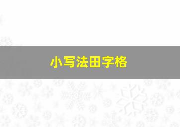 小写法田字格