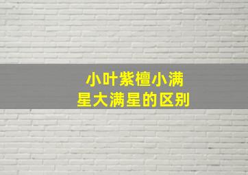 小叶紫檀小满星大满星的区别