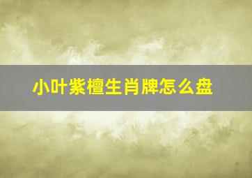 小叶紫檀生肖牌怎么盘