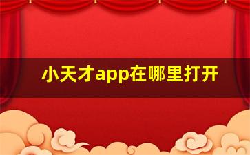 小天才app在哪里打开