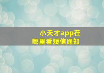 小天才app在哪里看短信通知