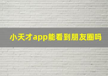 小天才app能看到朋友圈吗