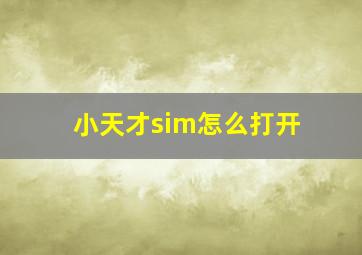 小天才sim怎么打开