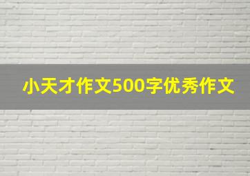 小天才作文500字优秀作文