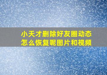 小天才删除好友圈动态怎么恢复呢图片和视频