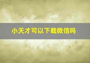 小天才可以下载微信吗