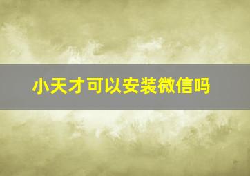 小天才可以安装微信吗