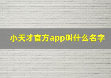 小天才官方app叫什么名字