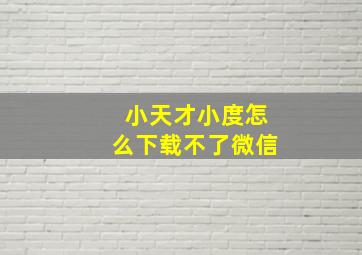 小天才小度怎么下载不了微信