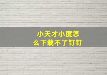 小天才小度怎么下载不了钉钉