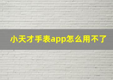 小天才手表app怎么用不了