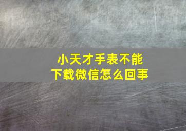 小天才手表不能下载微信怎么回事