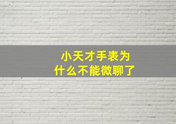 小天才手表为什么不能微聊了