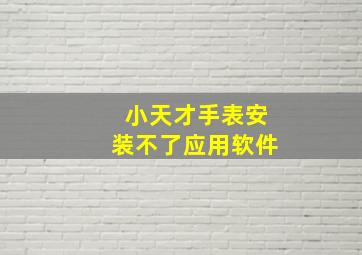 小天才手表安装不了应用软件