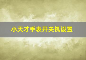 小天才手表开关机设置