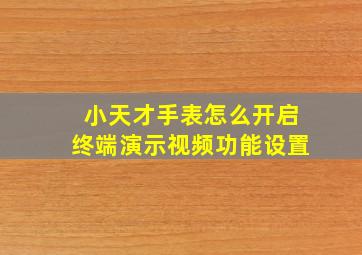 小天才手表怎么开启终端演示视频功能设置