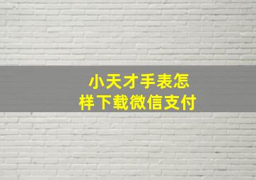 小天才手表怎样下载微信支付