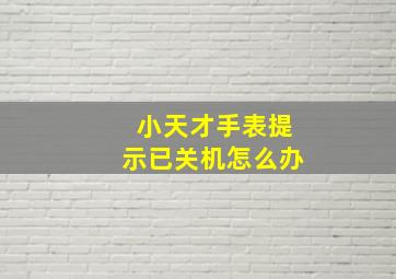 小天才手表提示已关机怎么办