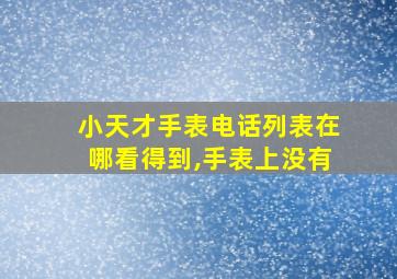 小天才手表电话列表在哪看得到,手表上没有