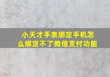 小天才手表绑定手机怎么绑定不了微信支付功能