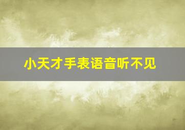 小天才手表语音听不见