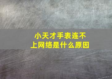 小天才手表连不上网络是什么原因