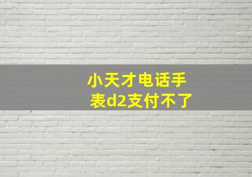 小天才电话手表d2支付不了