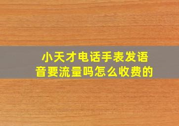 小天才电话手表发语音要流量吗怎么收费的