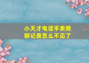 小天才电话手表微聊记录怎么不见了