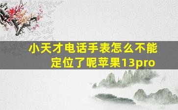 小天才电话手表怎么不能定位了呢苹果13pro