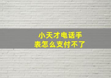 小天才电话手表怎么支付不了