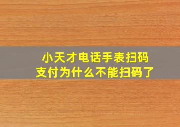 小天才电话手表扫码支付为什么不能扫码了